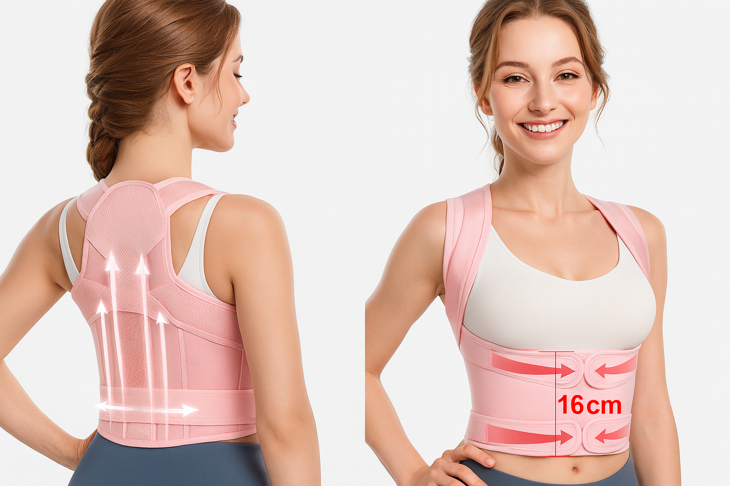 Fit Breatheable Adjustable Back Posture Corrector Brace – Full Back Support for Spine Alignment, Scoliosis & Hunchback Relief