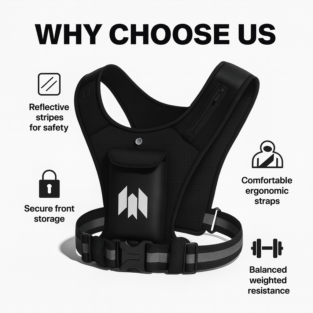 WEST BIKING Adjustable Reflective Weighted Vest – Night Running, Cardio & Strength Training Gear