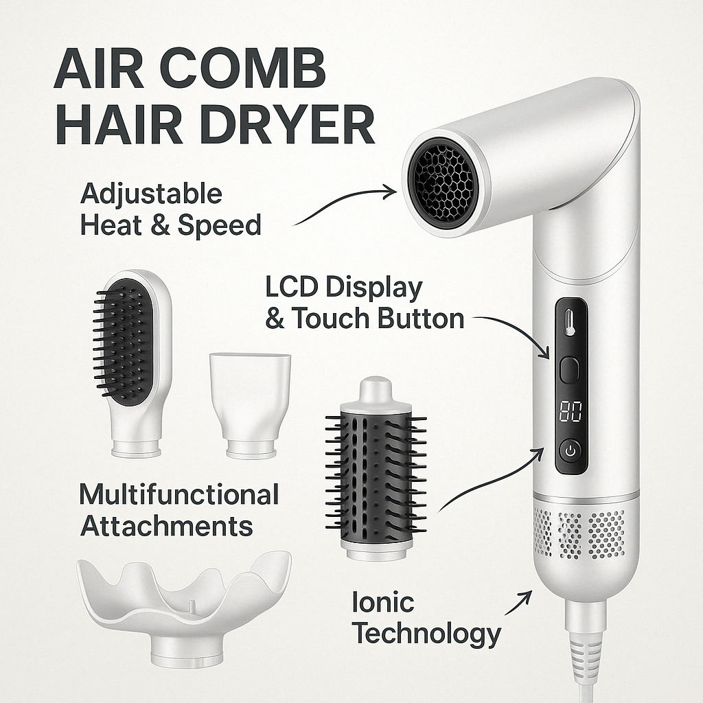 Multifunctional High-speed Air Comb Hair Dryer
