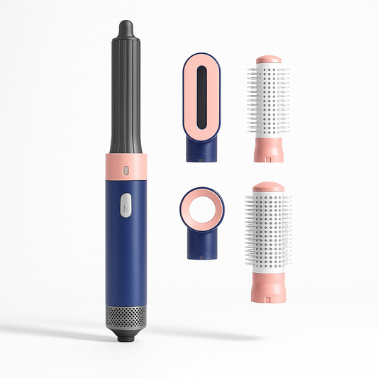 5-in-1 Airwrap-Style Hair Styler Brush | Curl, Dry, Volumize & Straighten | Heatless Blow Dryer & Styling Tool