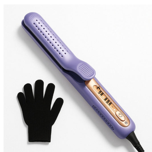 Professional Ceramic Hair Straightener with Adjustable Heat (280°F–450°F) + Heat Glove | Flat Iron for All Hair Types