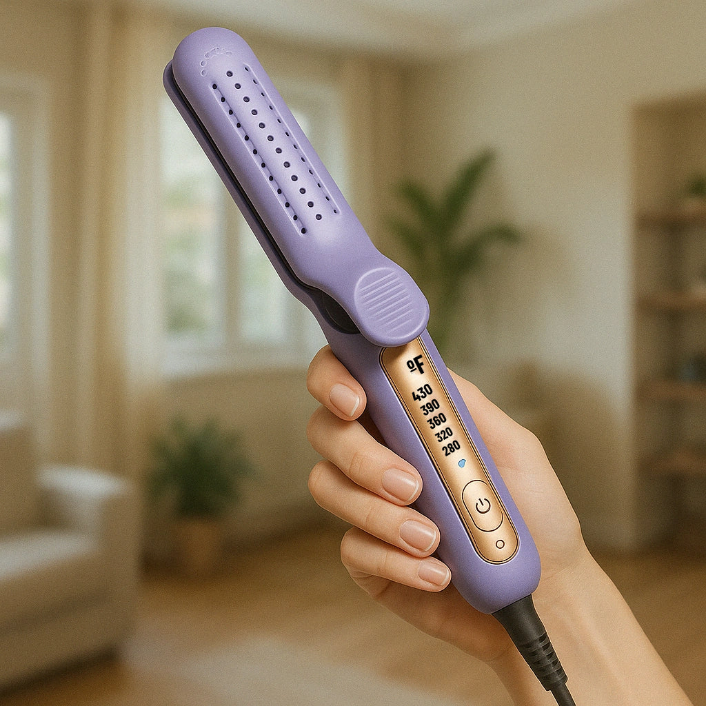Air Straightener 360°Titanium Flat Iron Adjustable Temperature Cooling Air Vents Hair Straightener Curler