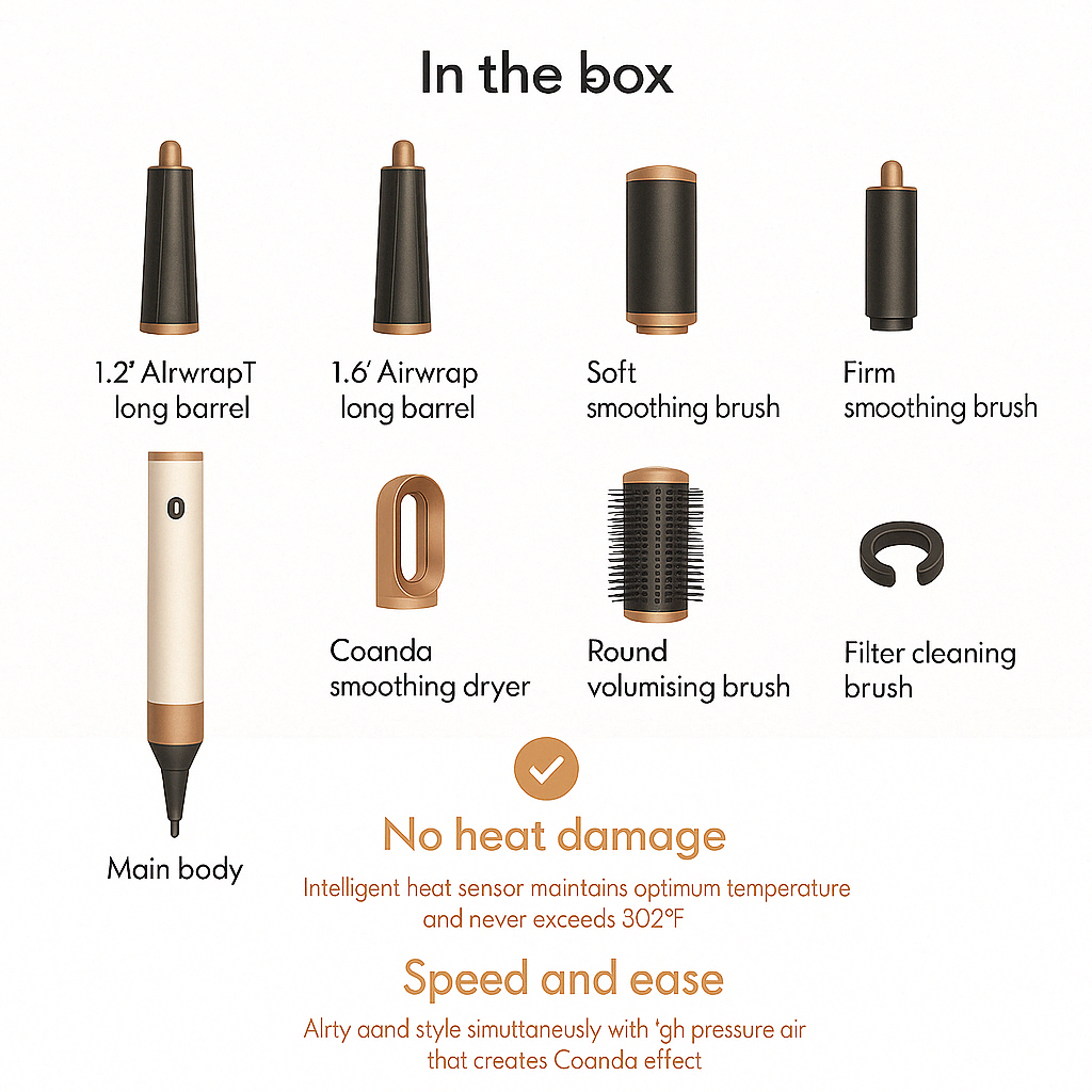 Multifunctional Hair Styler, Airwrap with  Leather Box
