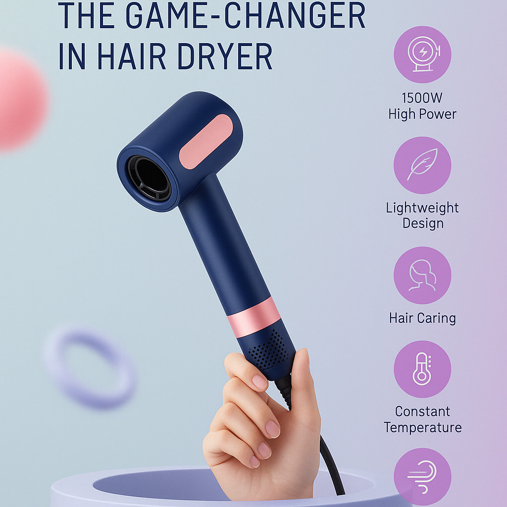 Five-in-one  Hair Dryer Air Comb  Negative Ion Hair Care Curling Iron Curling