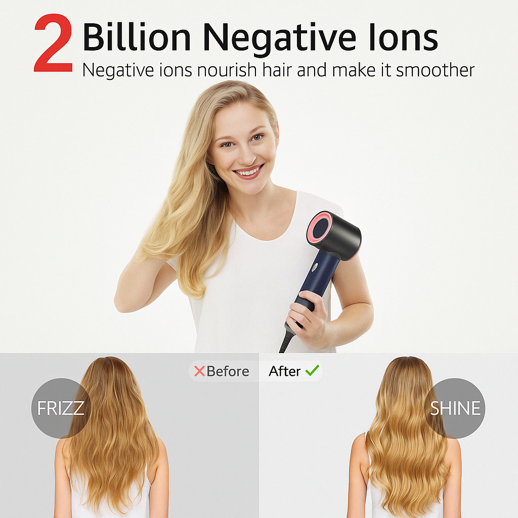Five-in-one  Hair Dryer Air Comb  Negative Ion Hair Care Curling Iron Curling
