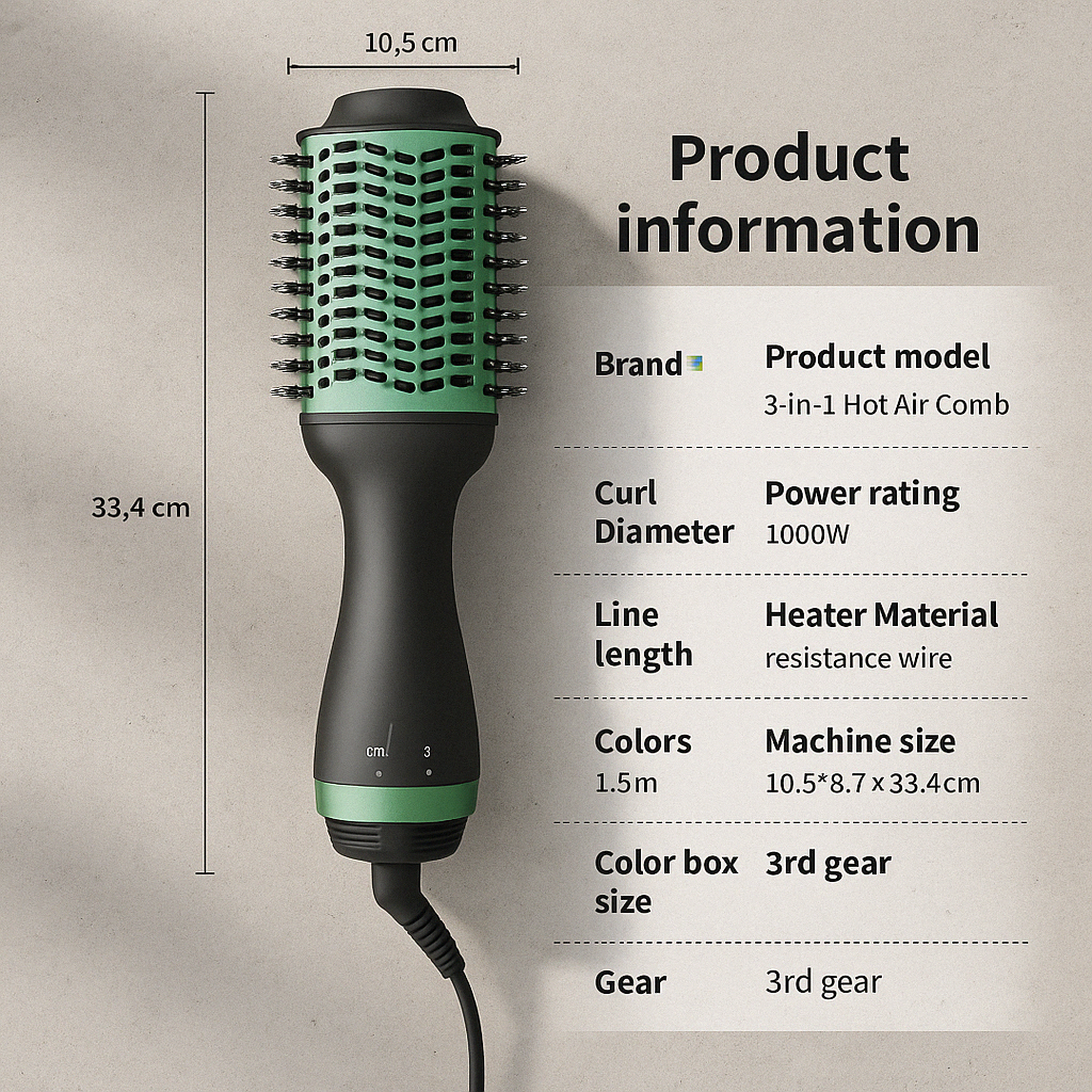 Four-in-one  Hair Dryer Brush  Multifunctional r Negative Ion Curling Iron