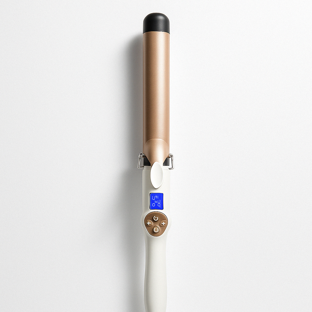 Pro Ceramic Curling Iron with LCD Display – 1.25” Barrel for Long-Lasting Voluminous Curls