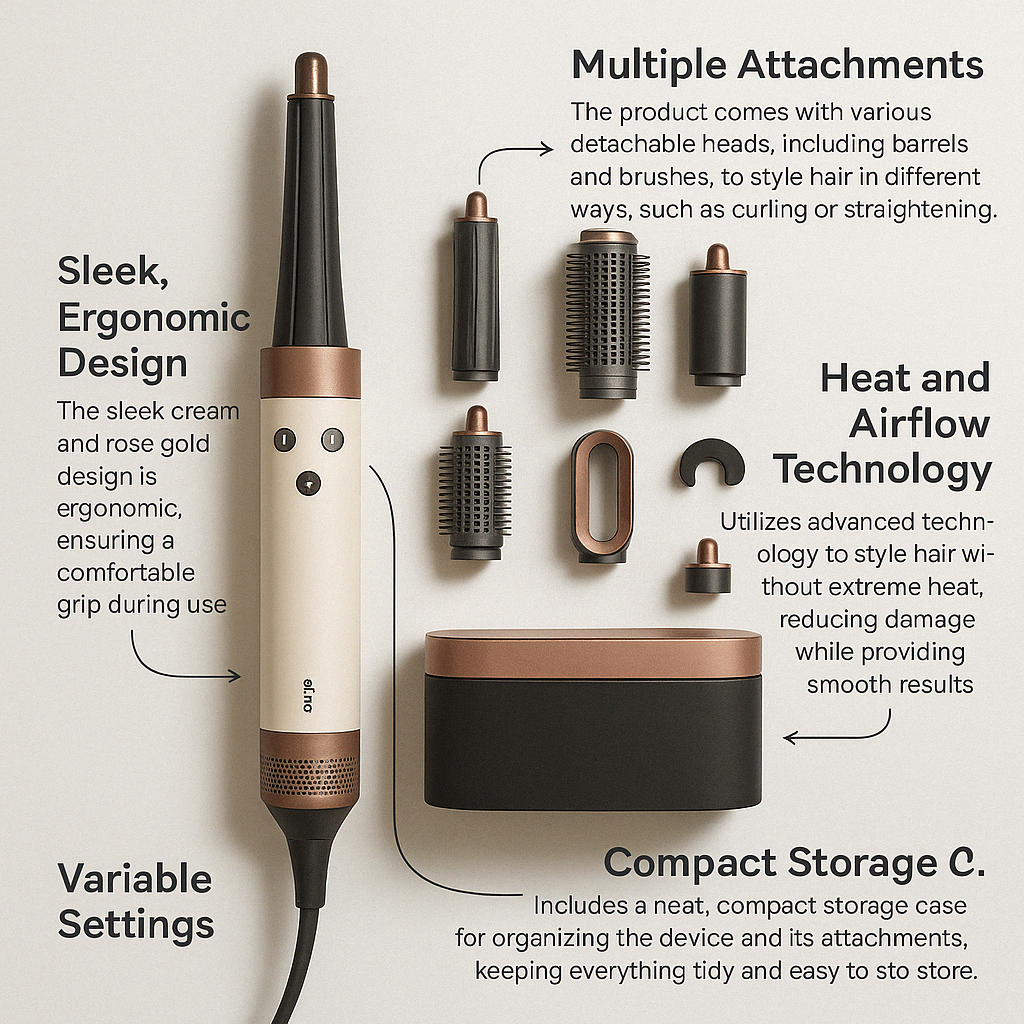 Multifunctional Hair Styler, Airwrap with  Leather Box