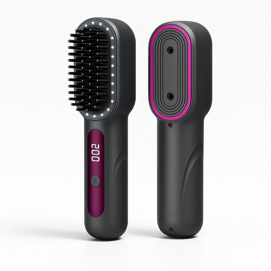 Wireless Ionic Hair Straightener Brush – Fast Heating, Anti-Frizz Styling Comb for All Hair Types