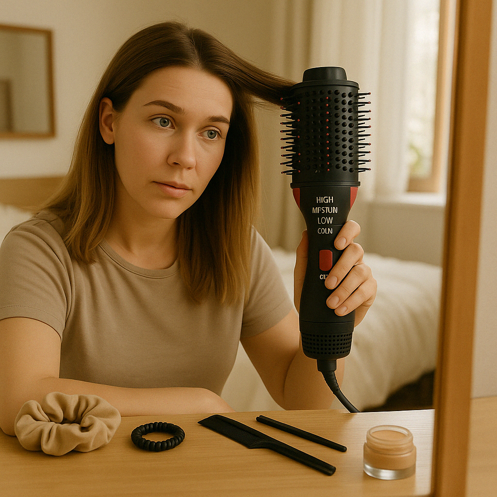 Mini 5-In-1 Salon One-Step Hair Dryer & Styler  Negative Ion Blow Dry