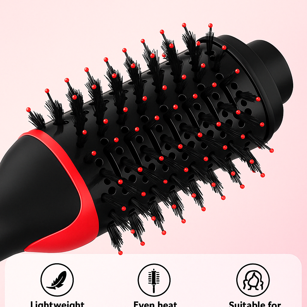 Mini 5-In-1 Salon One-Step Hair Dryer & Styler  Negative Ion Blow Dry