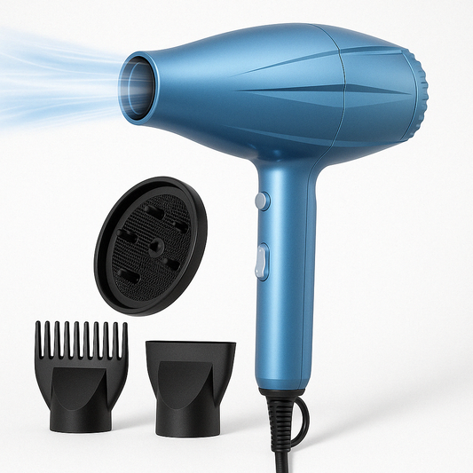 Ionic Professional Hair Dryer – Fast Drying, Lightweight Blow Dryer with 3 Styling Attachments