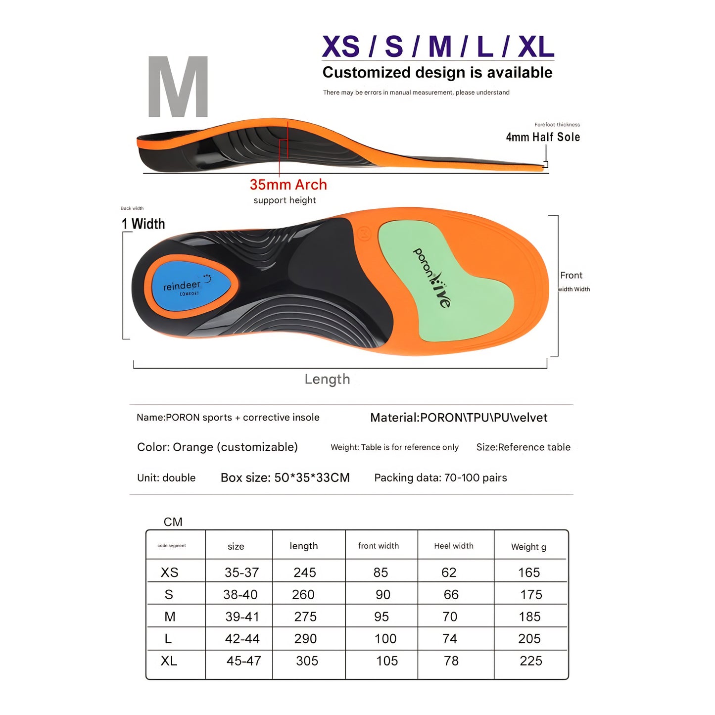 Orthotic Insoles And Sports Insoles Flat Foot Arch Support Corrective Sports Insole