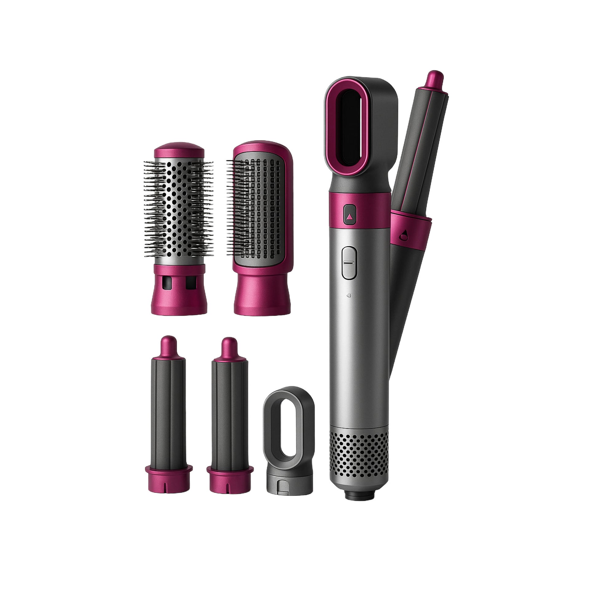 6-in-1 Airwrap Multi-Styler Tool | Curl, Straighten, Volumize & Dry | Rose Red Hair Dryer Brush Set for Women