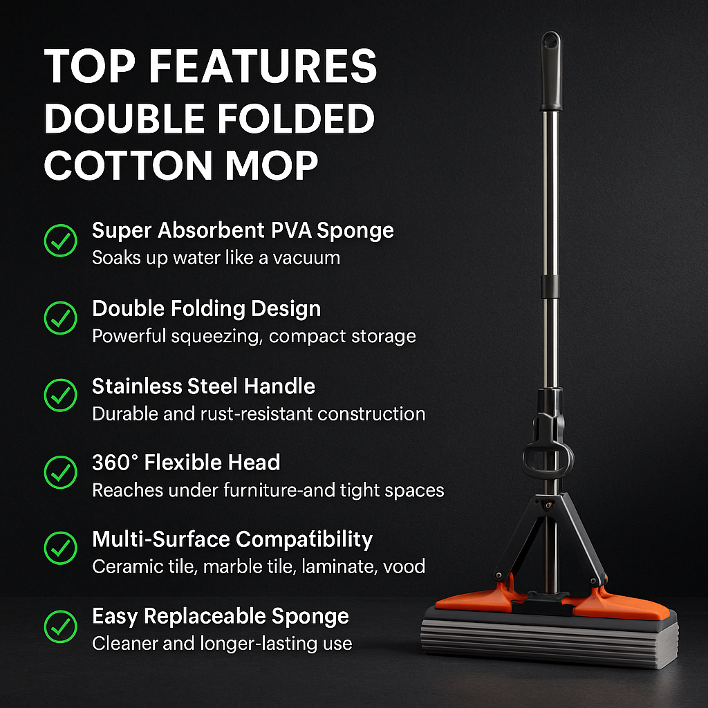 Floor Mop Sponge Folded Squeeze Water Mop Success Active
