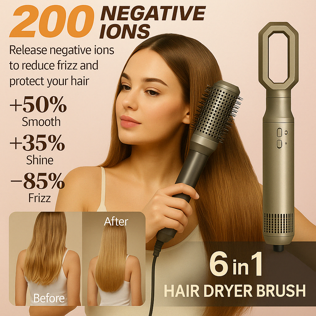 Hair Dryer Brush 6 in 1 Professional Hot Air Styler