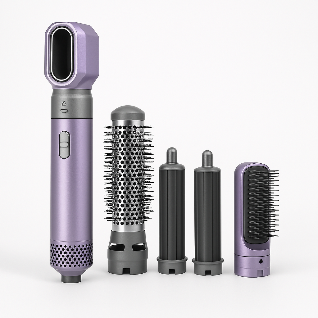 6-in-1 Airwrap Multi-Styler Tool | Curl, Straighten, Volumize & Dry | Purple Hair Dryer Brush Set for Women
