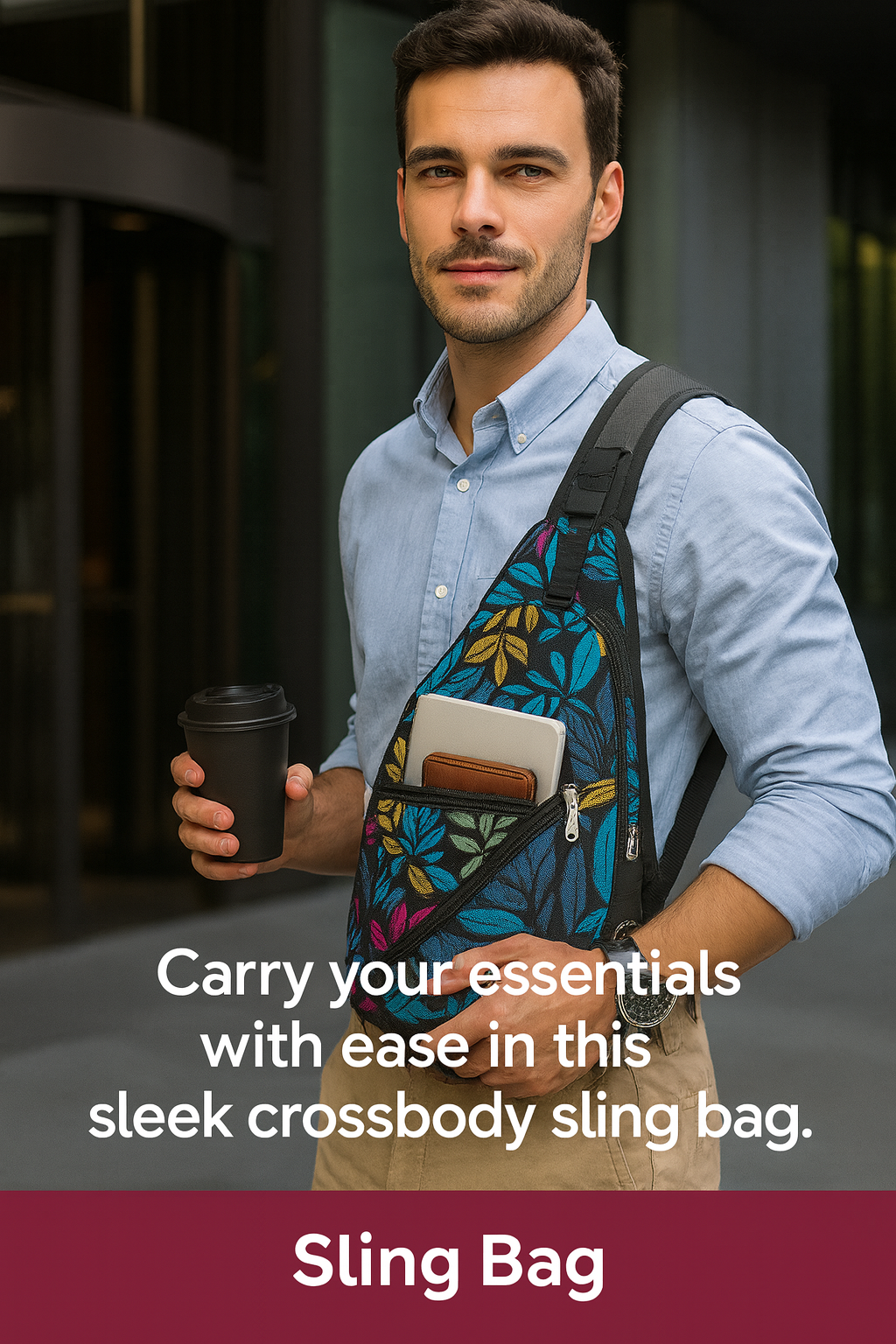 Anti-Theft Crossbody Sling Bag – Lightweight Travel & Hiking Chest Daypack