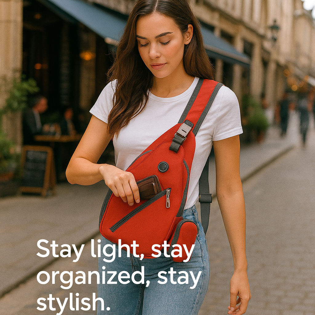 Anti-Theft Crossbody Sling Bag – Lightweight Travel & Hiking Chest Daypack