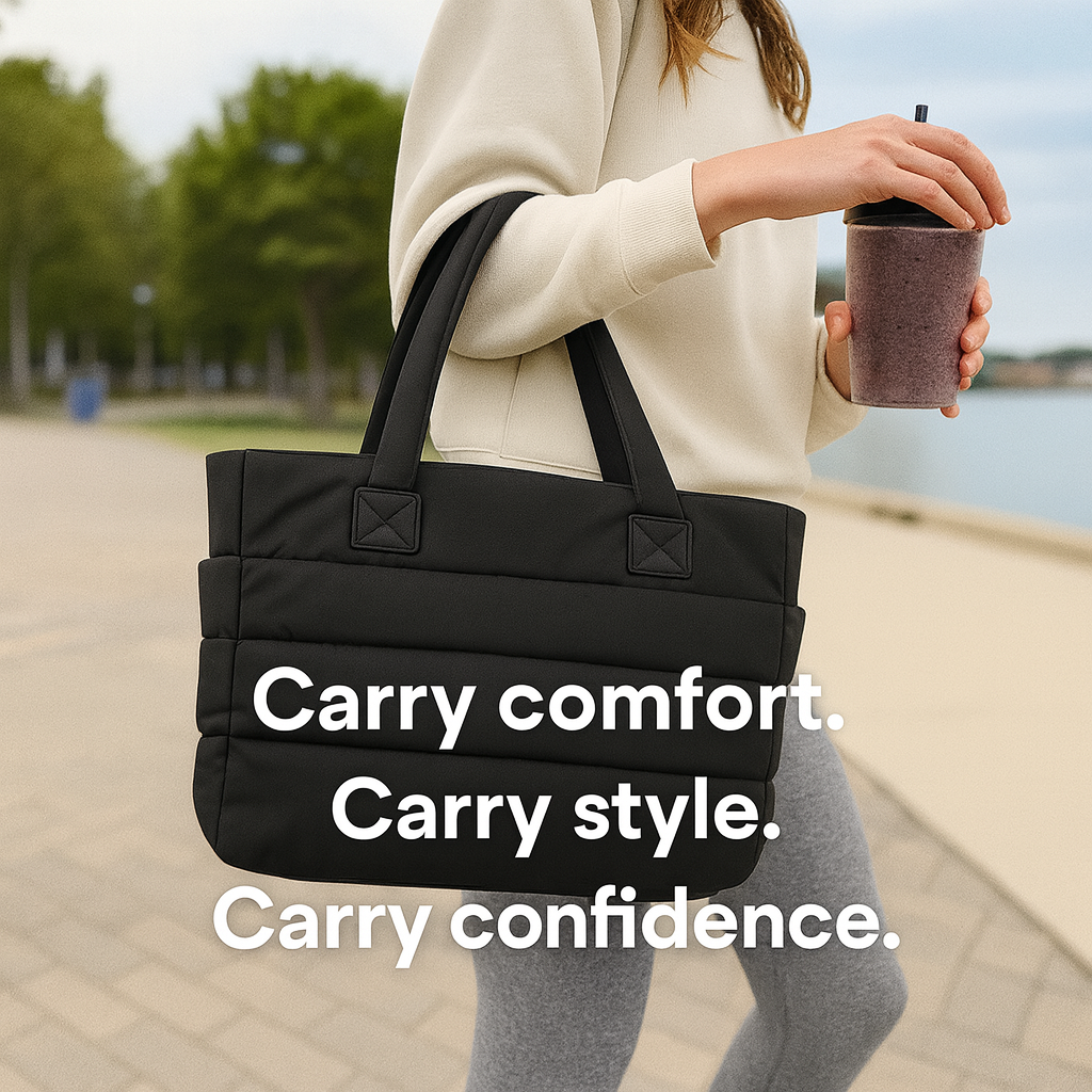 Tote Bag for Women – Lightweight Quilted Puffy Shoulder Handbag for Travel, Work, Gym & Everyday Use