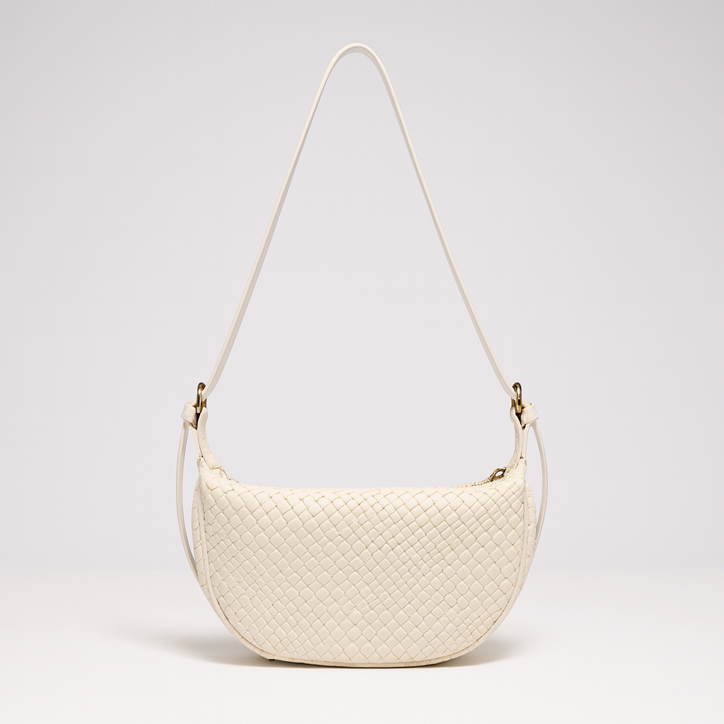 Adele Woven Vegan Leather Shoulder Bag