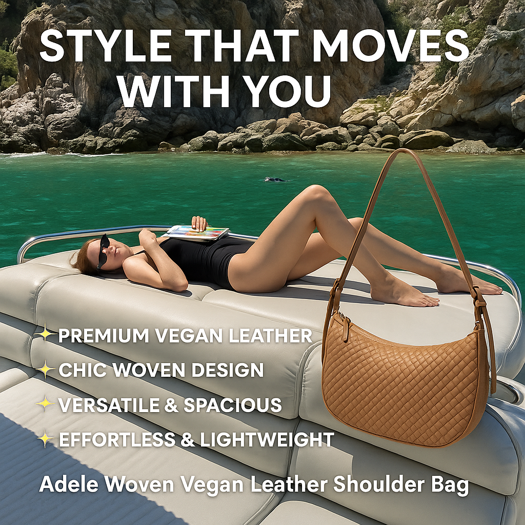 Adele Woven Vegan Leather Shoulder Bag
