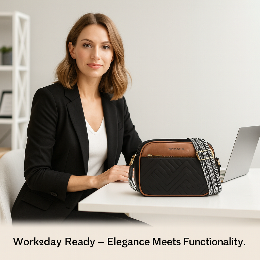 Quilted Crossbody Bag for Women – Stylish Shoulder Purse with Wide Adjustable Strap