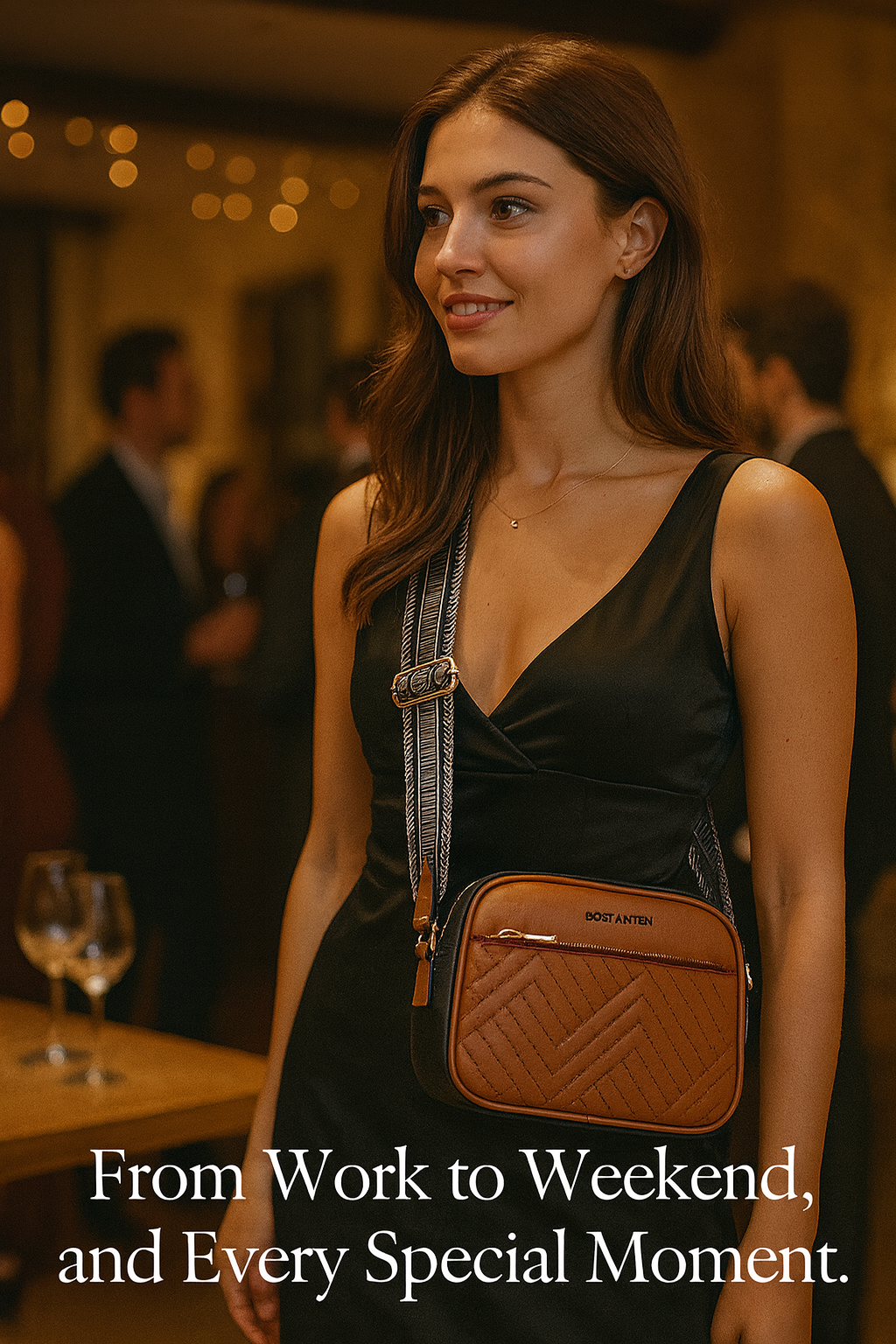 Quilted Crossbody Bag for Women – Stylish Shoulder Purse with Wide Adjustable Strap