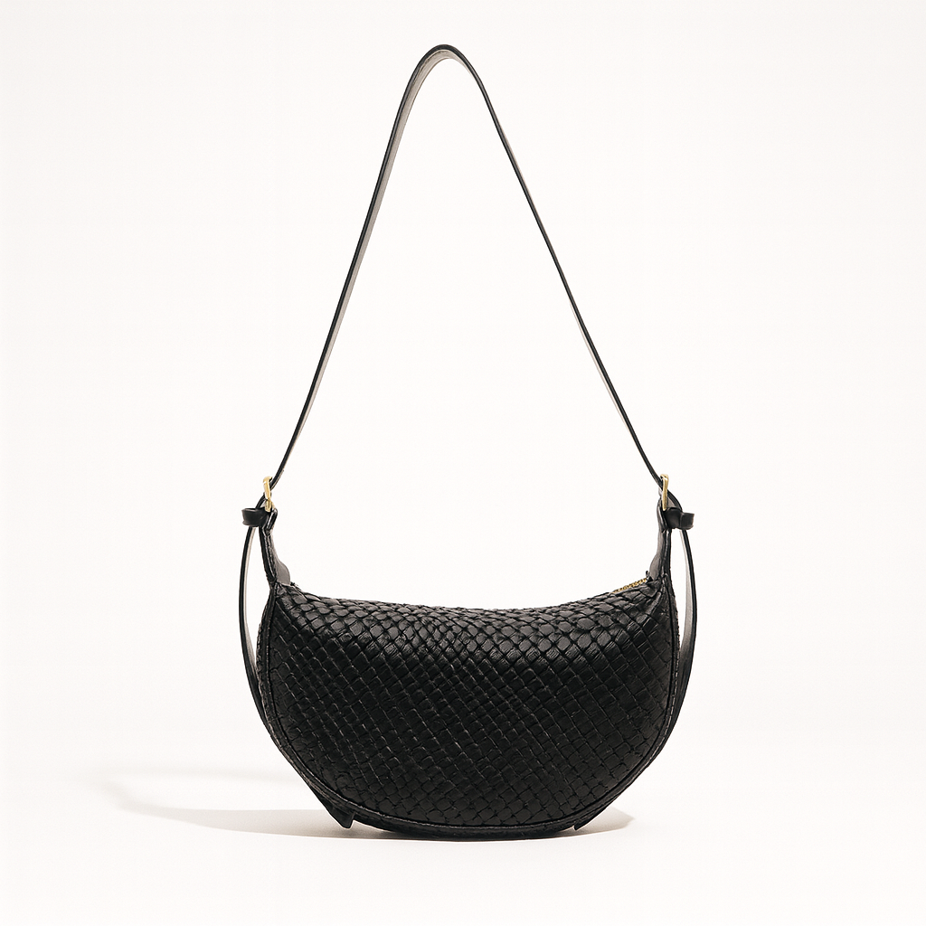 Adele Woven Vegan Leather Shoulder Bag