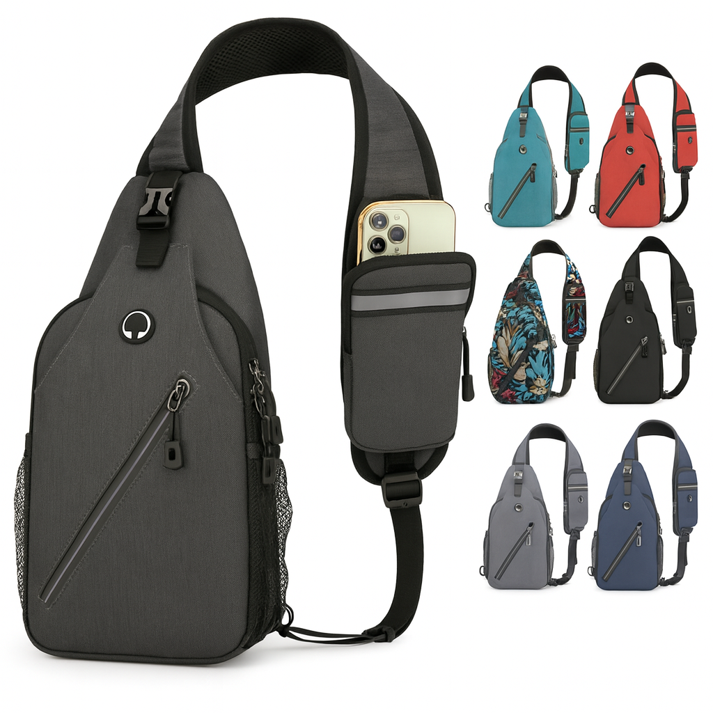 Anti-Theft Crossbody Sling Bag – Lightweight Travel & Hiking Chest Daypack