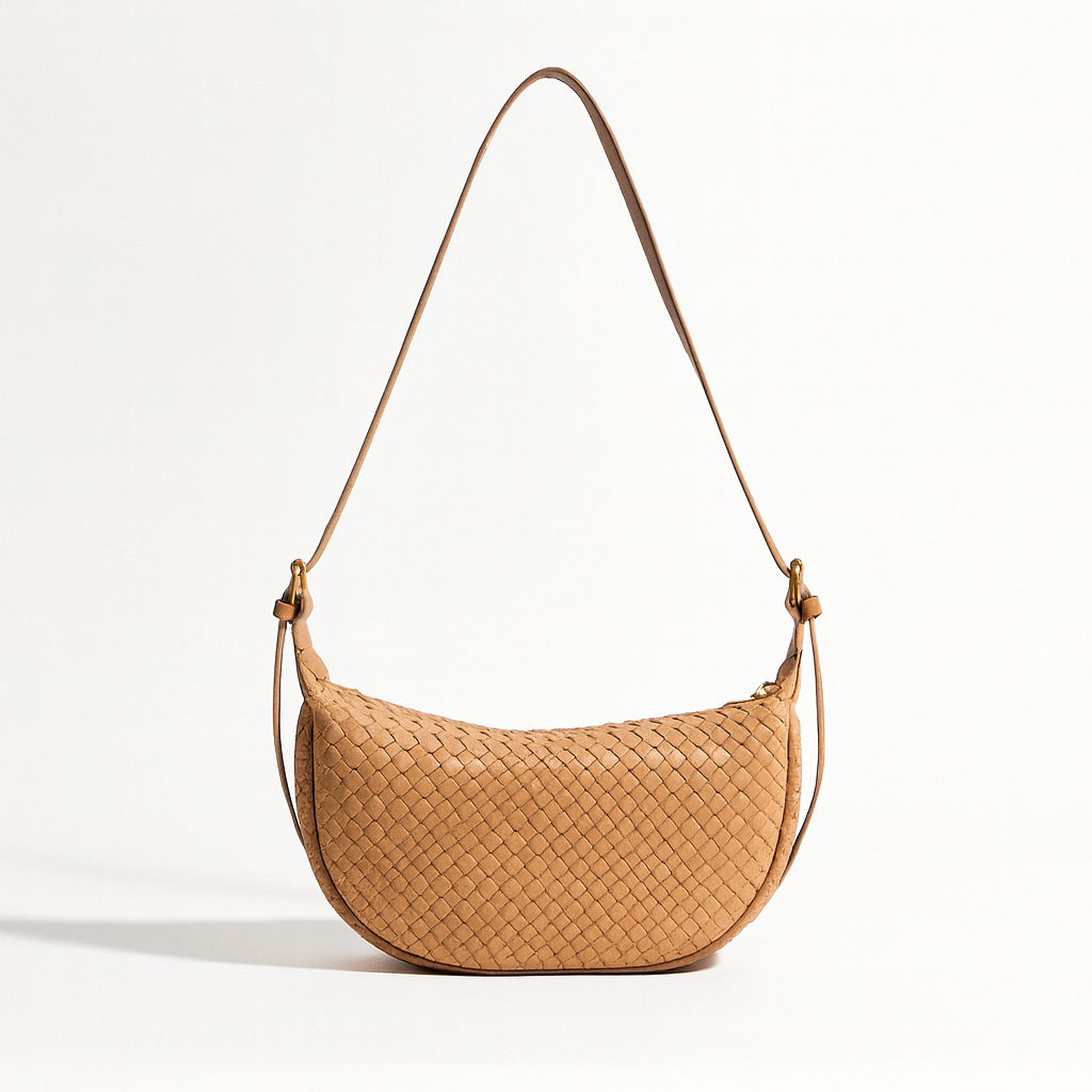 Adele Woven Vegan Leather Shoulder Bag